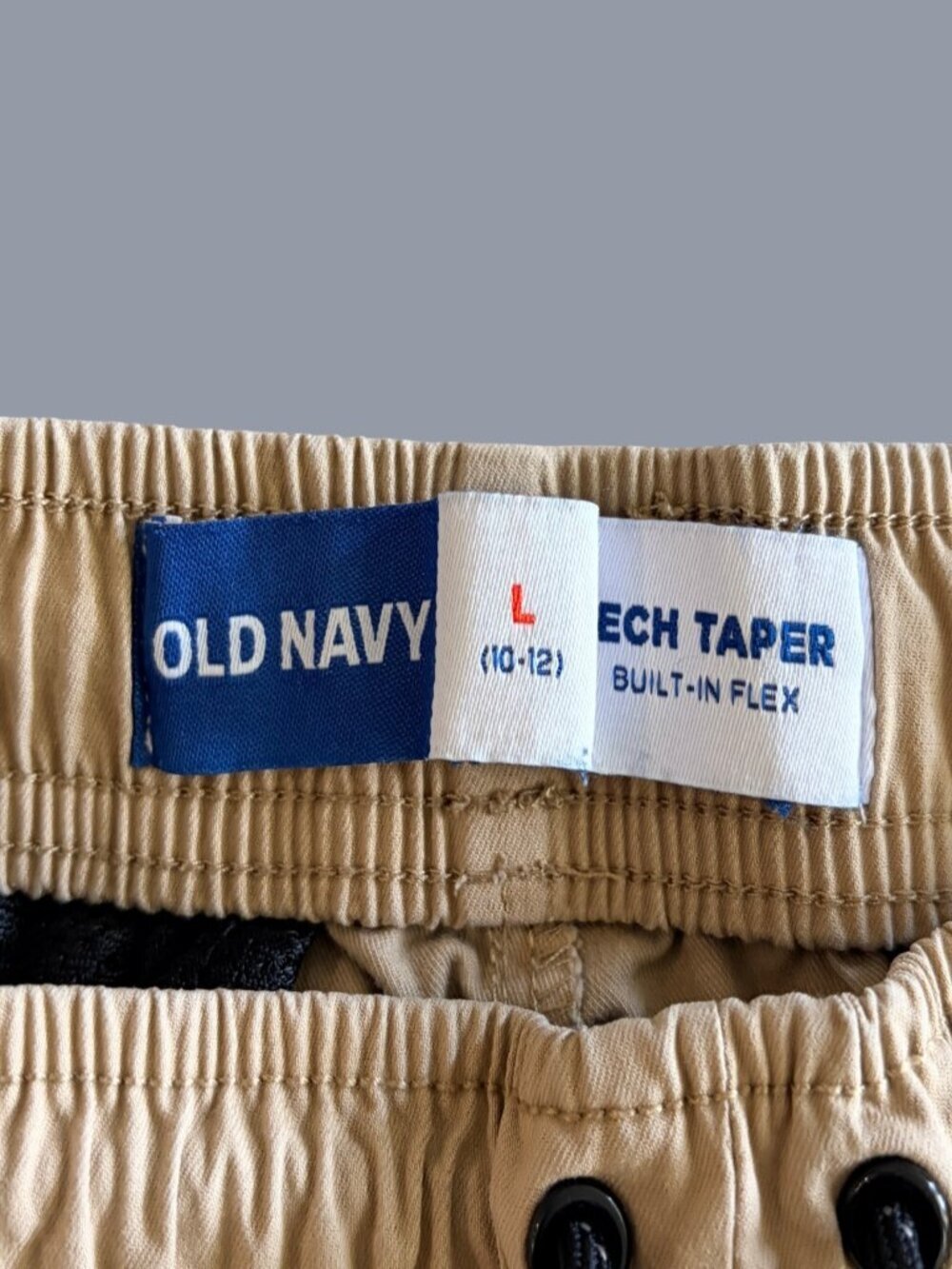 Old Navy Boys Built-In Flex Taper Jogger Pants Tan/Khaki Size Large (10-12) - Picture 6 of 10